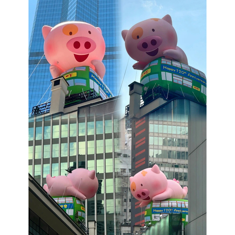 网红充气创意小猪麦兜气模卡通公仔吉祥物模型户外广告活动美陈
