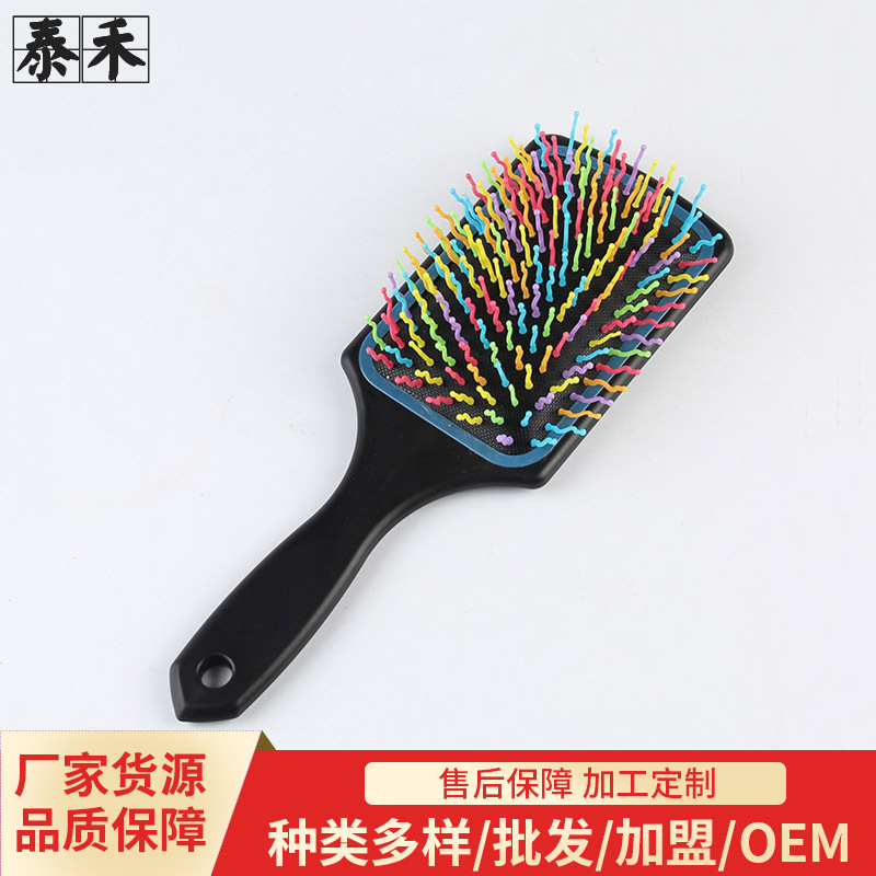 Fábrica al por mayor bolsa de aire peine herramientas de peinado del pelo del color del pelo peine plástico placa grande peine creativo