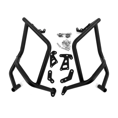 Suitable for Yamaha 19-24 Models Tenere700 Modified T700 Protective Bars, Upper and Lower Bumper Bars, Anti-Fall Protection (Motorcycle bumper) - t700-upper-guard-bar-black-export-quality-thickened-set