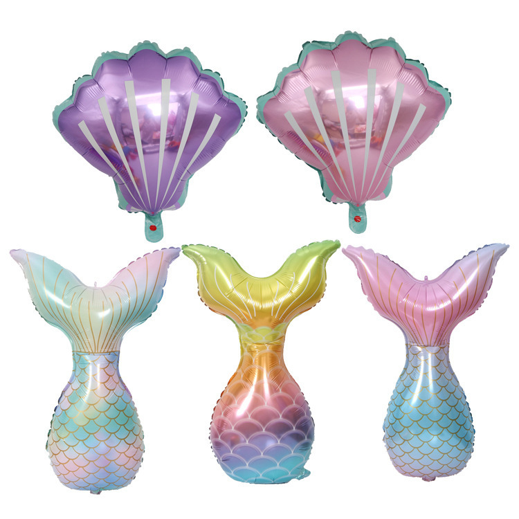 Cross-border Amazon mermaid tail aluminum foil balloon children's birthday ocean theme party decoration balloon wholesale