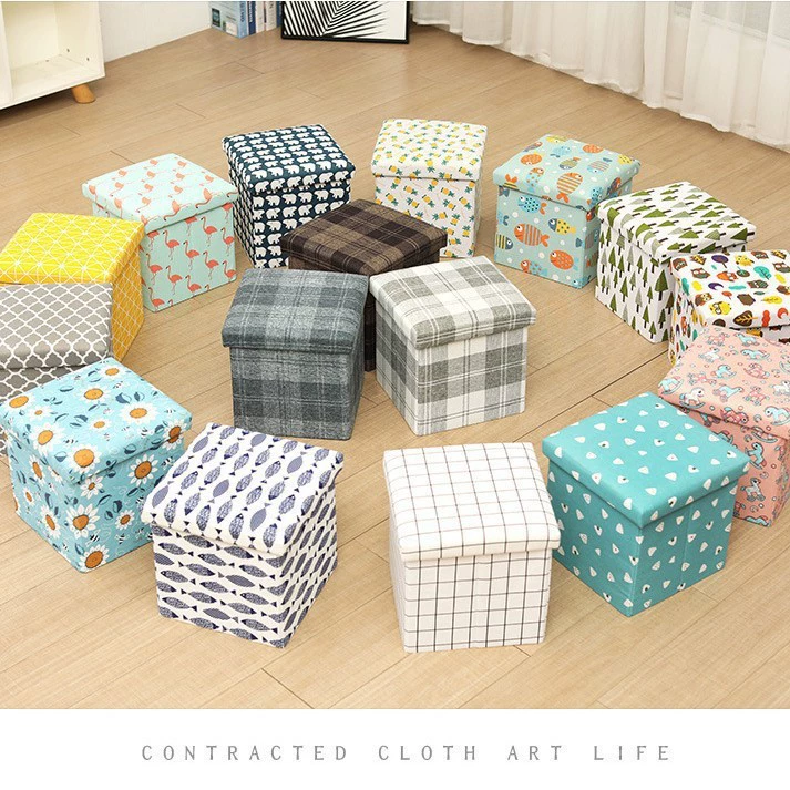 Тканевый складной табурет для хранения игрушек, табурет для хранения игрушек из хлопка и льна, диван для взрослых, табурет для смены обуви, многофункциональный ящик для хранения