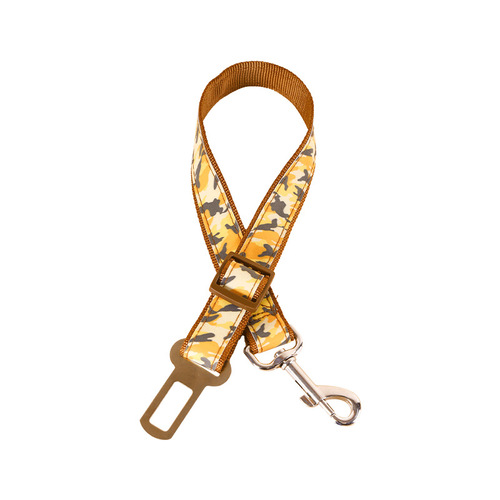 Cross-border reflective camouflage pet car seat belt dog out leash car safety buckle anti-lost dog collar