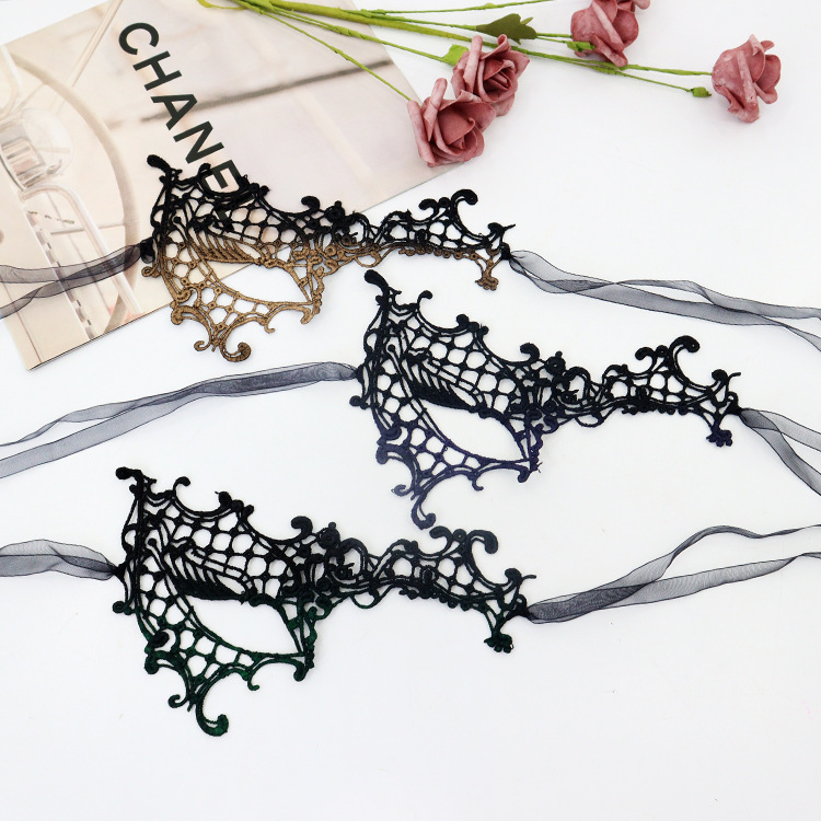 Máscara de Encaje Sexy para Carnaval, Accesorios de Halloween, Maquillaje para Actuaciones, Fiesta de Baile de Navidad, Media Máscara para Mujer