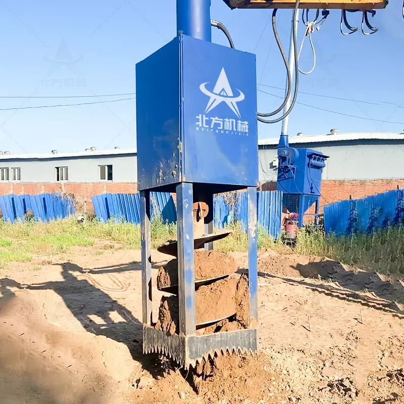 挖改钻机方形孔打桩设备 挖掘机改装路灯桩钻机 挖改螺旋动力头