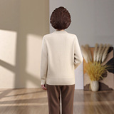 新款中年妈妈秋冬装加厚毛衣打底衫加大码中老年人女冬装加绒上衣，女装针织衫/毛衣，妃慕昵服饰