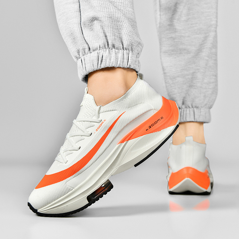 Bolt with Forefoot Air Cushion Running Shoes for Men and Women Couple Flying Weaving sneaker Lightweight Shock-cushioning Travel Shoes