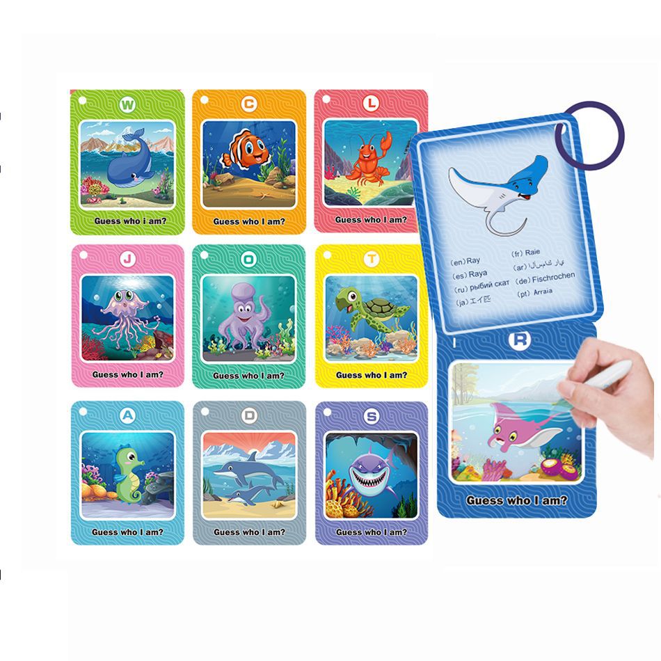 Niños tarjetas de color de agua tarjetas de color de agua juguetes científicos y educativos tarjetas de graffiti del mundo submarino