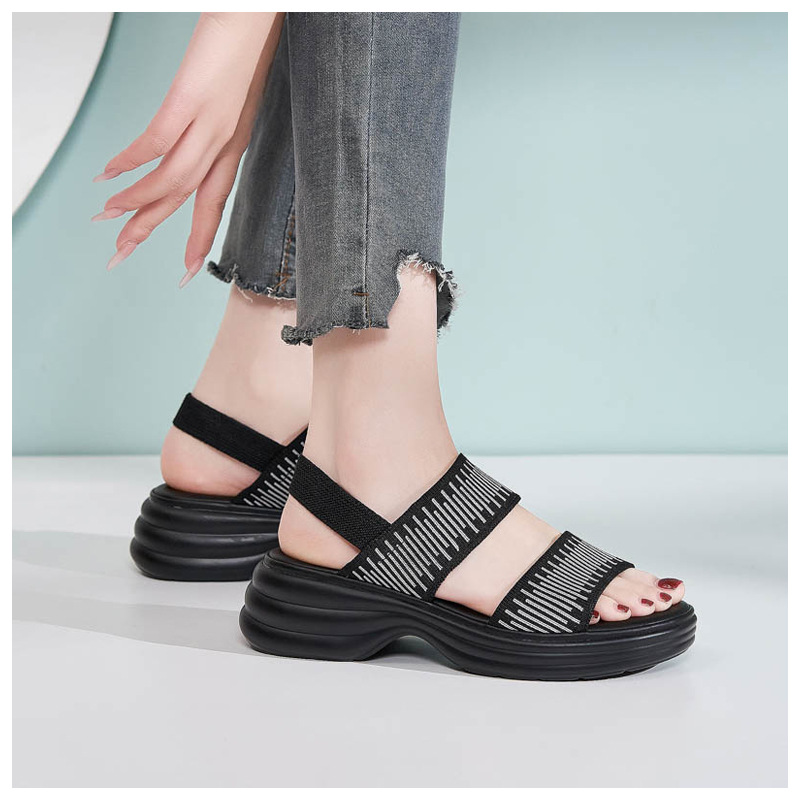 Dép sandal nữ đế dày quai chữ V mùa hè chống trượt — Màu đen, Màu xám, Màu mơ chi tiết 18