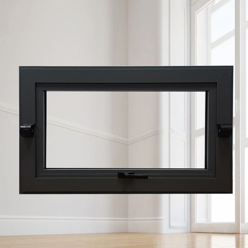 门窗工厂直销批发断桥铝型材60手动中悬窗隔音隔热悬窗推荐