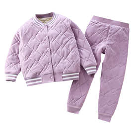儿童校服神器秋冬新款三层绗棉男童棉衣加绒加厚内搭女童棉袄a类