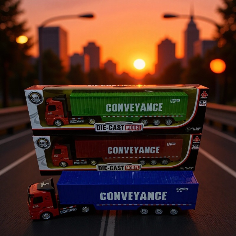 Cross-Border 1:36 Alloy Oil Tanker Pull-Back Container Truck American Truck Carrier Kidsren's Container Trailer