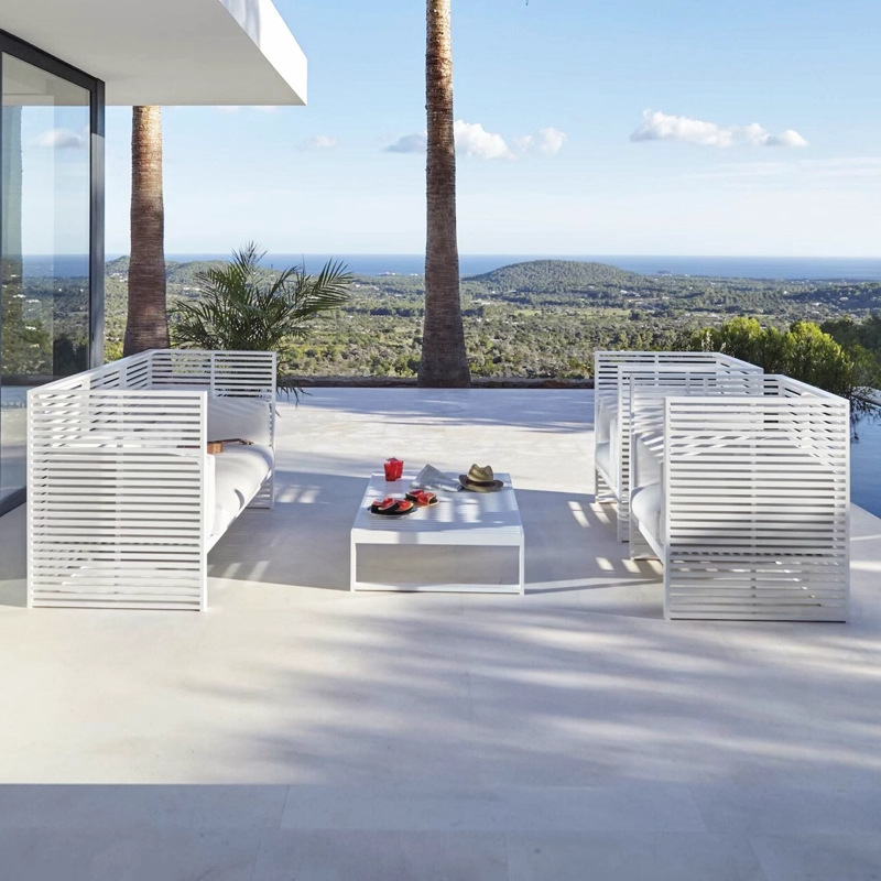Sofá de ocio al aire libre Jardín patio terraza villa hotel al aire libre impermeable sofá de aleación de aluminio