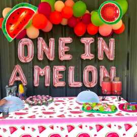 西瓜主题one in a melon乳胶气球生日主题派对装饰气球跨境热卖