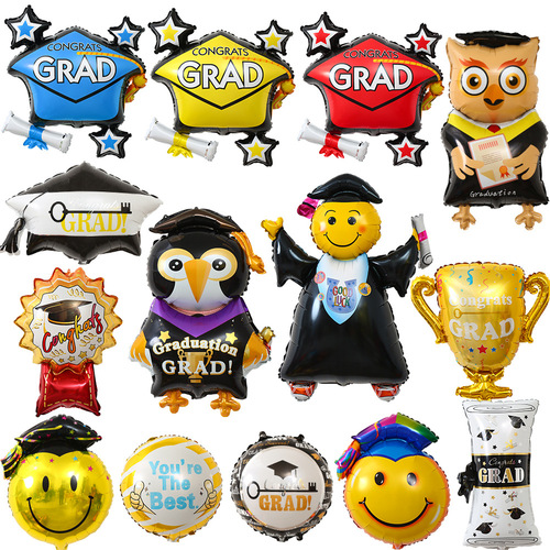 Graduation Season Aluminum Film Balloons Graduation Ceremony Doctoral Cap Graduation Certificate Balloons Graduation Season Decorative Photo Props