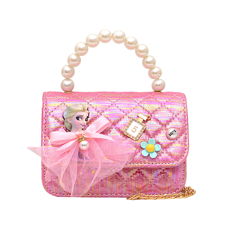 Niños Aisha princesa bolso de dibujos animados estilo coreano flash oro hombro mensajero bolsa chica Chanel estilo lindo bolsa