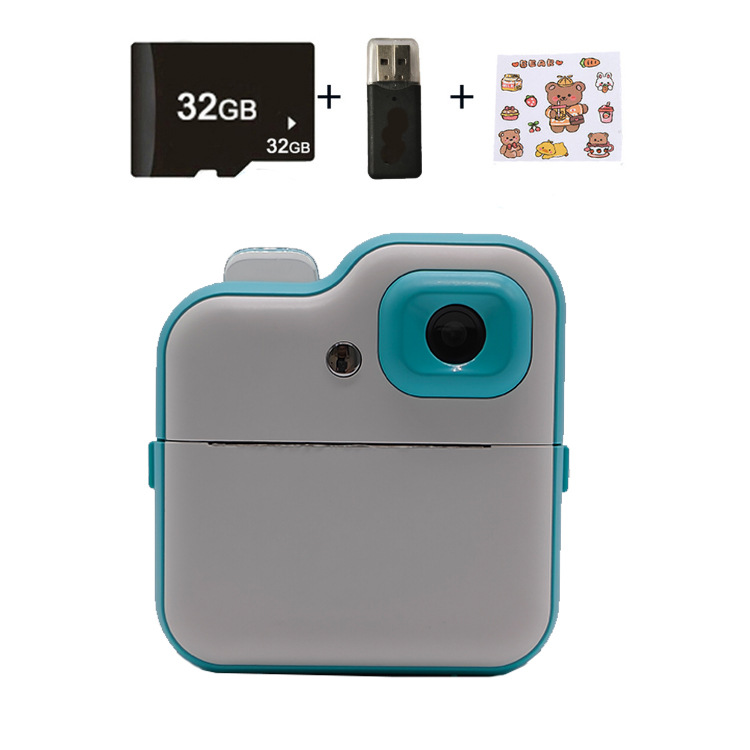 Q6 azul+32G+lector de tarjetas+pegatina de dibujos animados