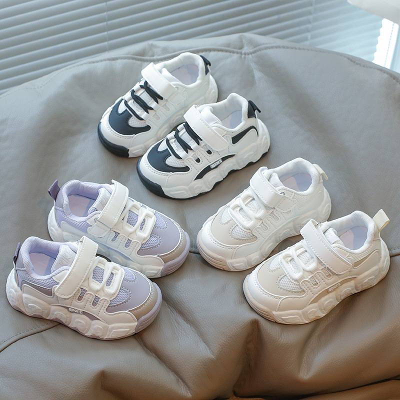 Zapatos deportivos para niños 2025 primavera nueva malla transpirable moda versátil con suela suave para niños, niñas y niños zapatos para padres