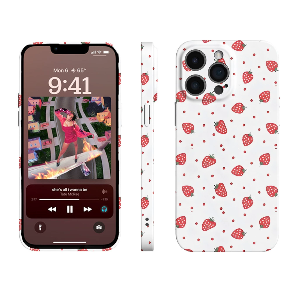Apple, клубника, чехол для телефона, iPhone 13, защитный чехол, простой и элегантный дизайн, 13ProMax, iPhone, защита при падении