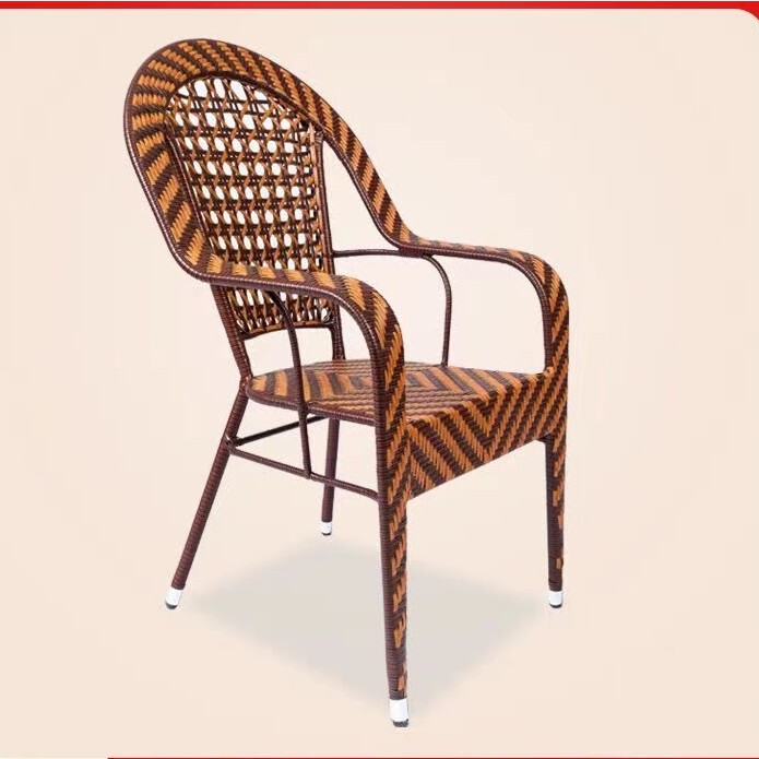 N5 Rattan Chair Back Chair Iron Rattan Chair Single Adult Home Woven Teng Chair Balcony Outdoor Chair Outdoor Teng