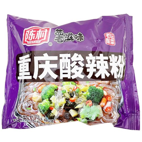 Chen Village Chongqing Sour and Spicy Potato Flavor 100g Bagged Non-fried Instant Noodles with Red Potato Vermicelli Convenient Quick-Cooking Noodles