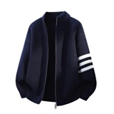 2026秋季新款时尚针织开衫男长袖运动风格宽松圆领青少年毛衣，男装针织衫/毛衣，星座614