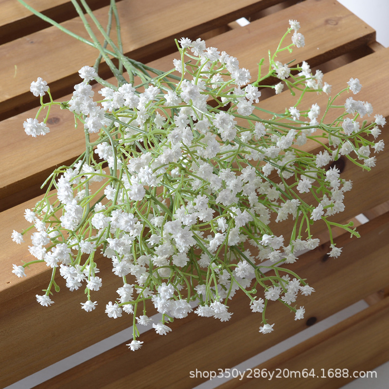 Simulation of gypsophila fake flowers wedding trigeminal decorative bouquet of plastic soft glue high sense artificial flowers wholesale Simulation of gypsophila fake flowers wedding trigeminal decorative bouquet of plastic soft glue high sense artificial flowers wholesale