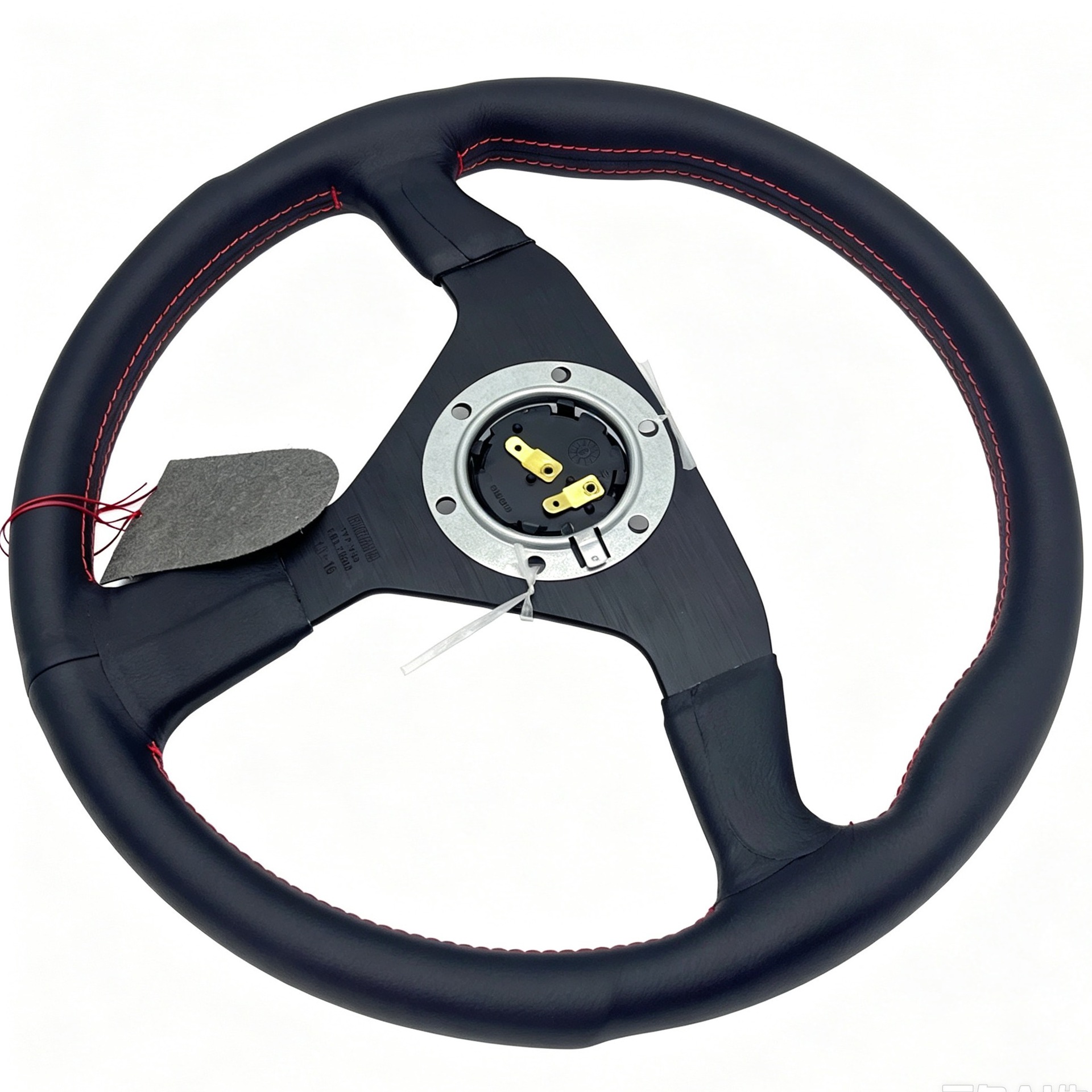 14inch Modified genuine leather car steering wheel V1 flat double-line 5mm thickened bracket drift racing steering wheel