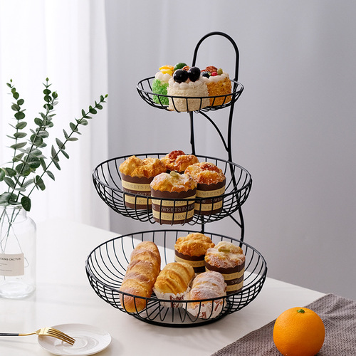 Direct Manufacturer Sale Creative Multi-layer Fruit Basket Iron Dry Fruit Basket Living Room Restaurant Storage Rack Multi-layer Candy Rack