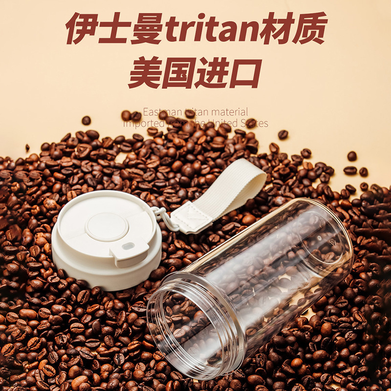 トリタンウォーターカップ夏の見栄えの良いシンプルな学生カップ高温耐性プラスチックカップ付き|undefined
