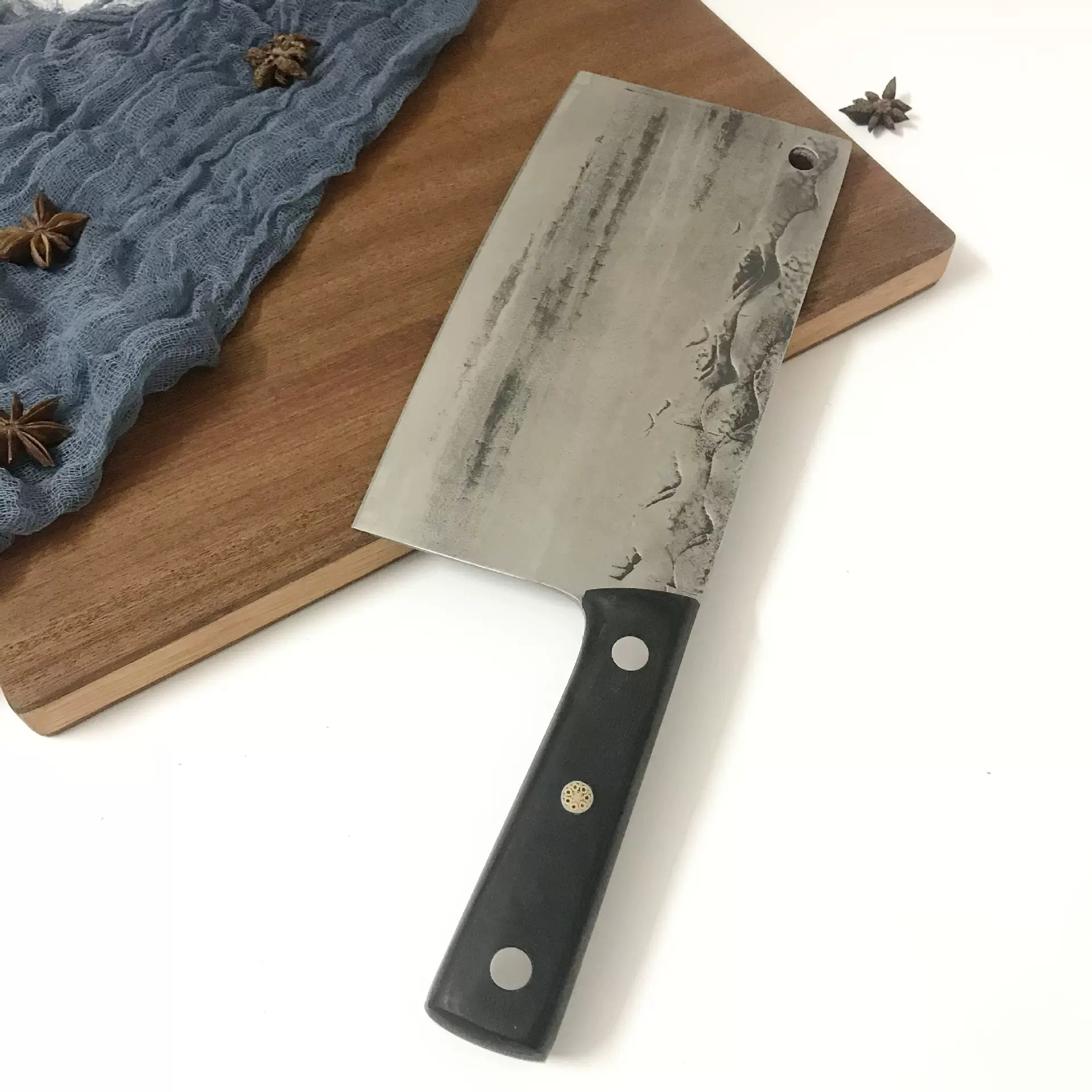 真手工锻打斩切刀酒店专用斩砍骨鸡鸭鹅刀家庭厨房两用切片斩骨刀