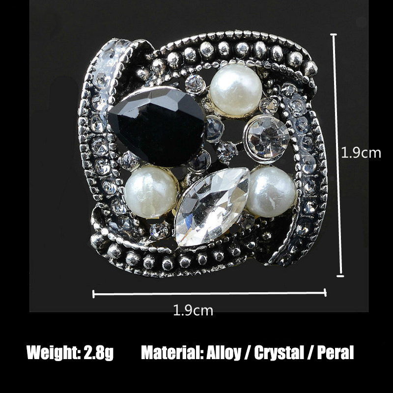 Vintage Perlen Strass Blumen Brosche Damen Legierung Accessoire_voghion.com
