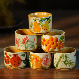 Jingdezhen Underglaze Multicolored Hand-Painted Tea Cup Personal Cup Master Cup Guest Cup Single Cup Teapot Pu'Er Cup Ceramic Tea Set