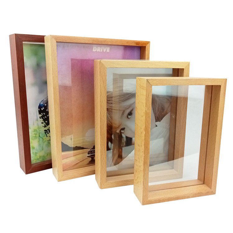 Wooden picture frame wall hanging and table display 6-inch 7-inch 8-inch 10-inch A4 creative wooden photo album picture studio frame