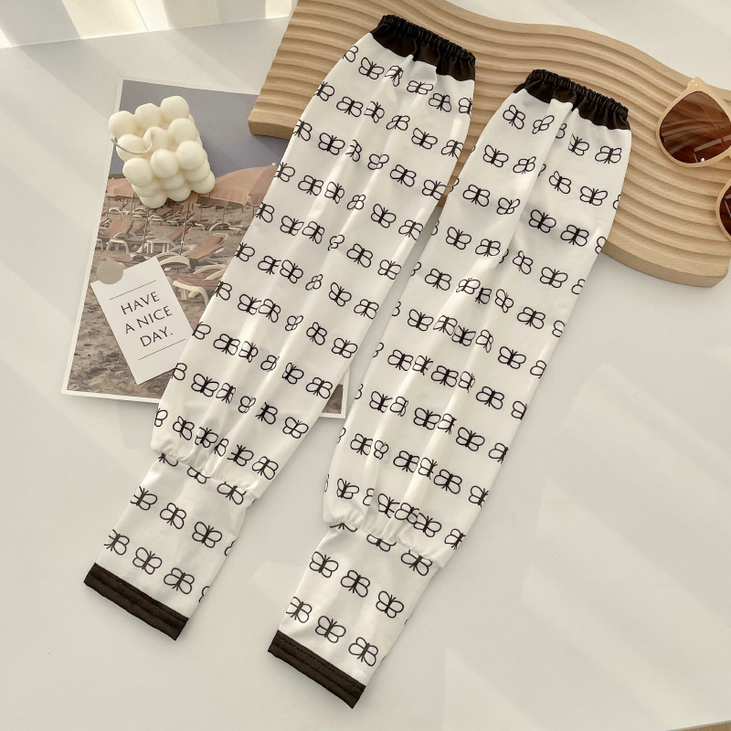 Impresión de seda de hielo ins estilo lindo brazo protección oversleeve para las mujeres Nueva suelta gran manga de hielo manga de protección solar