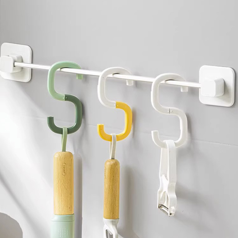 S-type hook multi-functional hook clothes hook windproof plastic snap-on wardrobe clothes hook kitchen bathroom hook