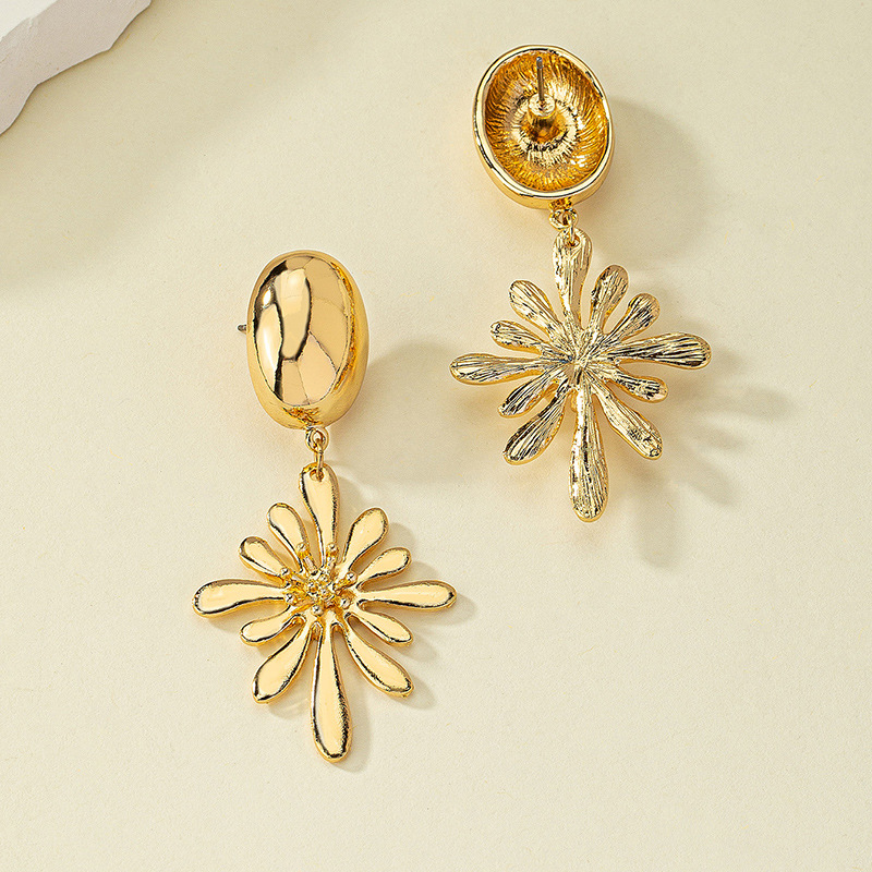 Wholesale Jewelry Elegant Flower Metal Plating Drop Earrings display picture 2