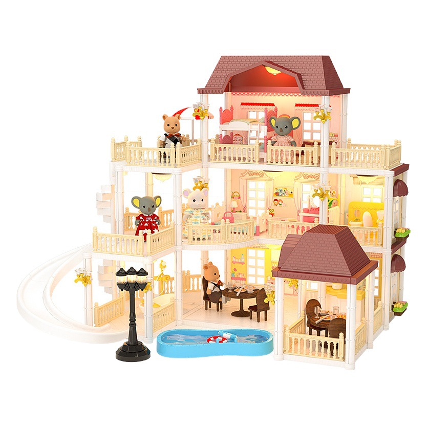 Kaola diario Casa de juego para niños juguete niña princesa Castillo Villa Casa Regalo de Cumpleaños niña casa de muñecas