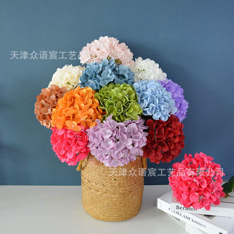 Large hydrangea single branch simulated single lollipop hydrangea…