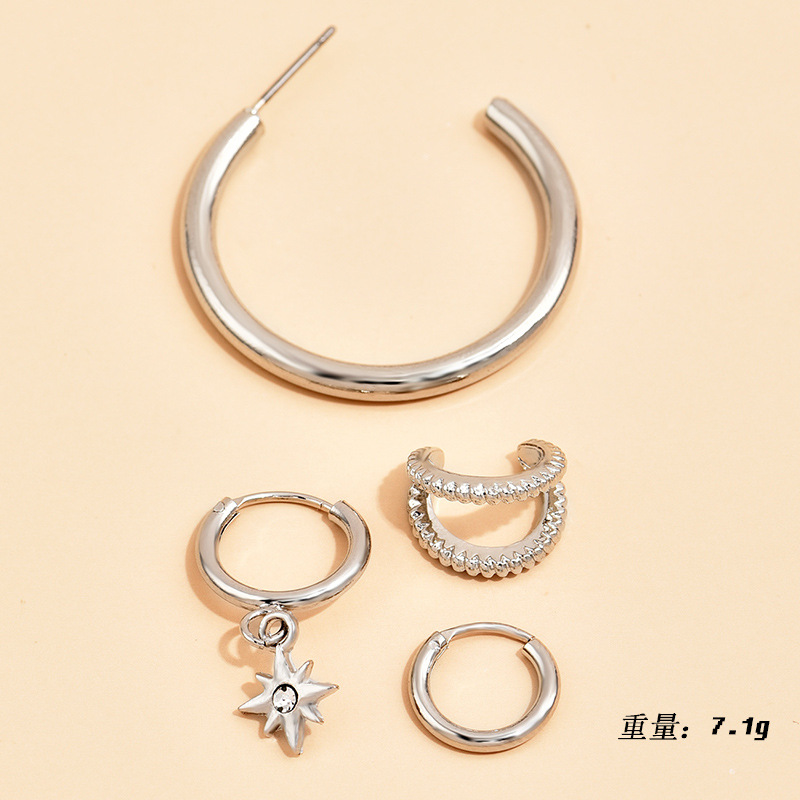 Fashion Star Zircon Big Earrings Combination Sets display picture 4