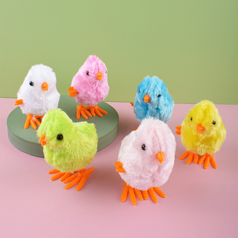 Bobinado juguete de peluche de pollo de cuerda simulación animal lindo pollo TikTok mismo estilo juguete nostálgico para niños