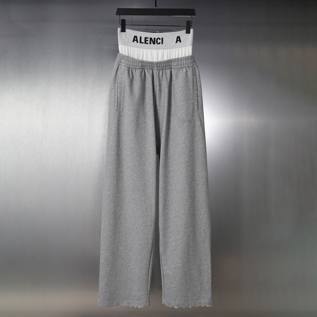 Correct Version Paris B Home in stock Fake Two-piece Underwear Stitching Abraded Letter Embroidered Pants Sweatpants for Men and Women