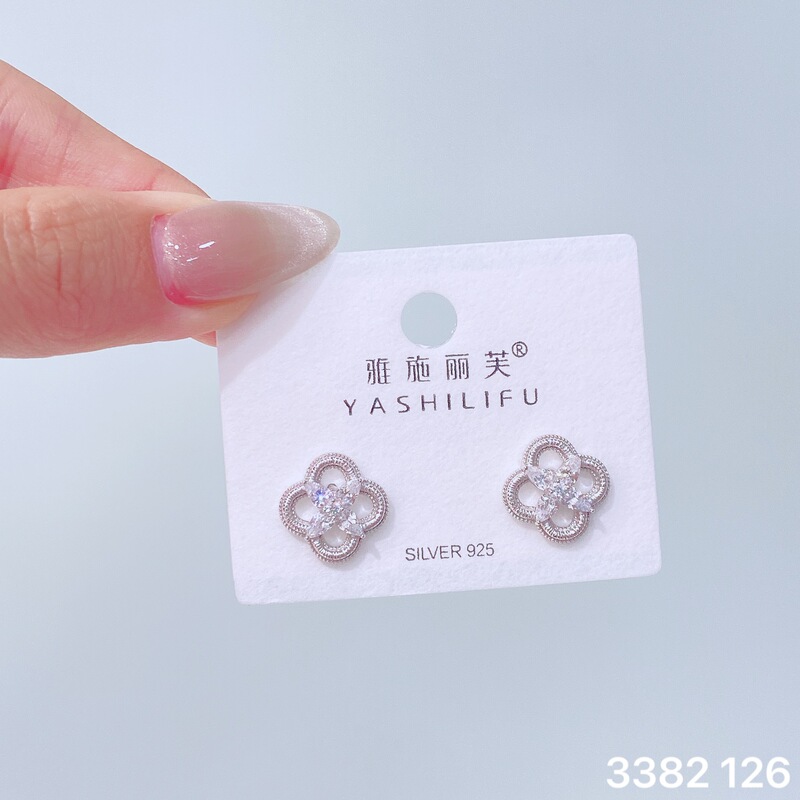 Yashilifu s925 スターリングシルバー新しい絶妙な小さなジルコン光沢のあるイヤリングシンプルで多用途の女性のイヤリング|undefined