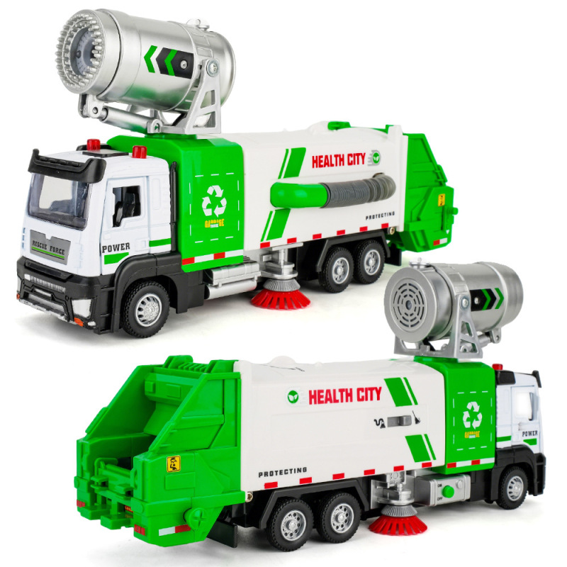 Alloy Simulation Road Sweeper Spray Version Model Boy's Collectible Gift Children's Sanitation Vehicle Toy Wholesale