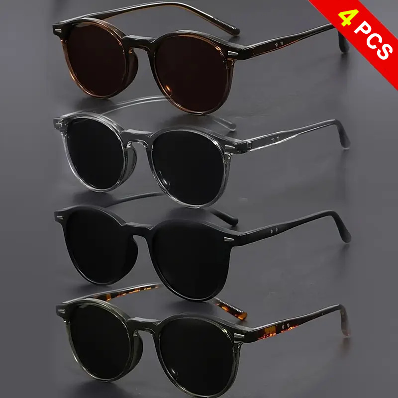 Cross-Border Popular Xiyin Temu Export Best-Selling Retro Round Men's Sunglasses Combination Women's Glasses
