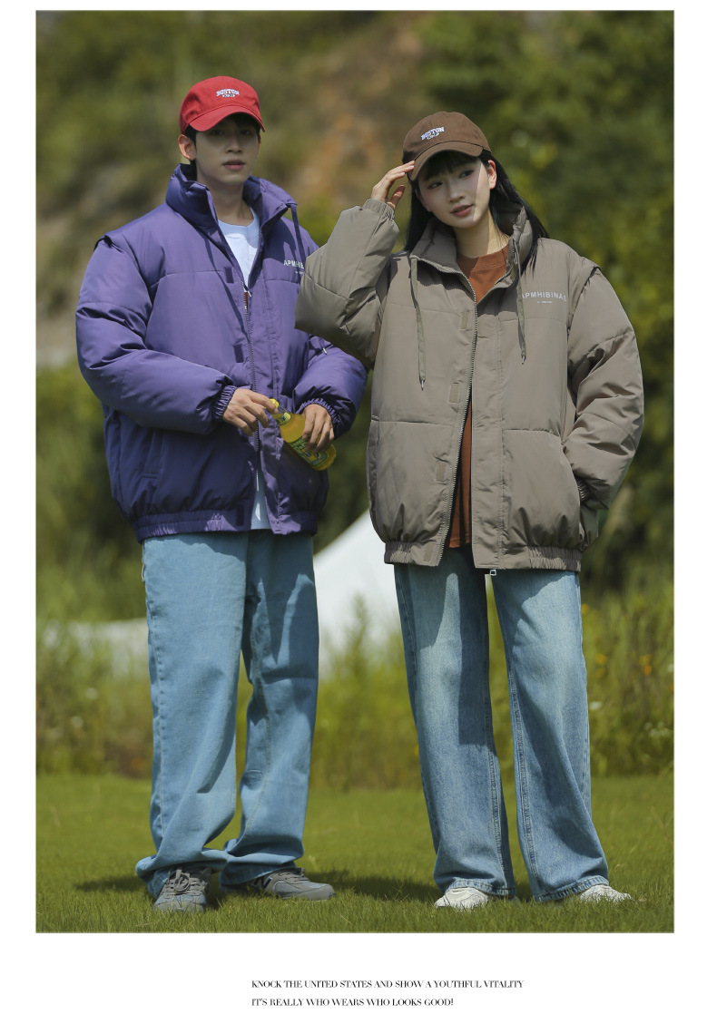 Gilet unisex staccabile a doppia manica in cotone, marchio alla moda, di nicchia, per studenti, caldo, antivento, vestibilità ampia, piumino_voghion.com