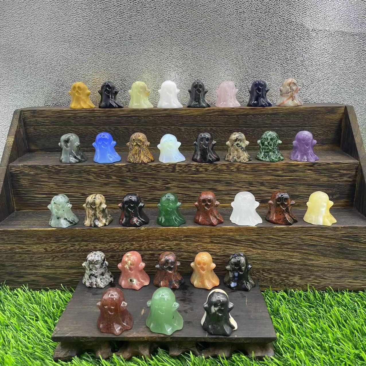 3厘米萬聖節熱銷天然石小幽靈 半寶石幽靈 crystal ghost