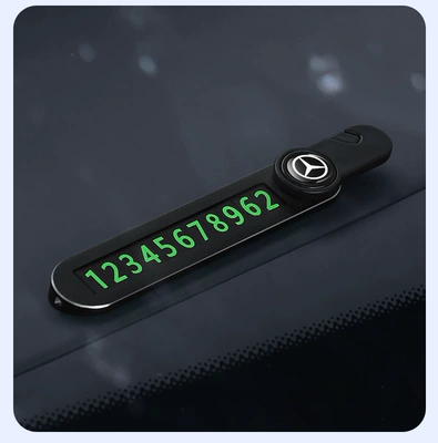 Car Three-In-One Multi-Function Parking Number Plate Broken Window Safety Hammer Hidden Alloy Temporary Parking Number Plate (Nömrəli dayanma kartı) - oval-three-in-one-parking-sign-pure-black