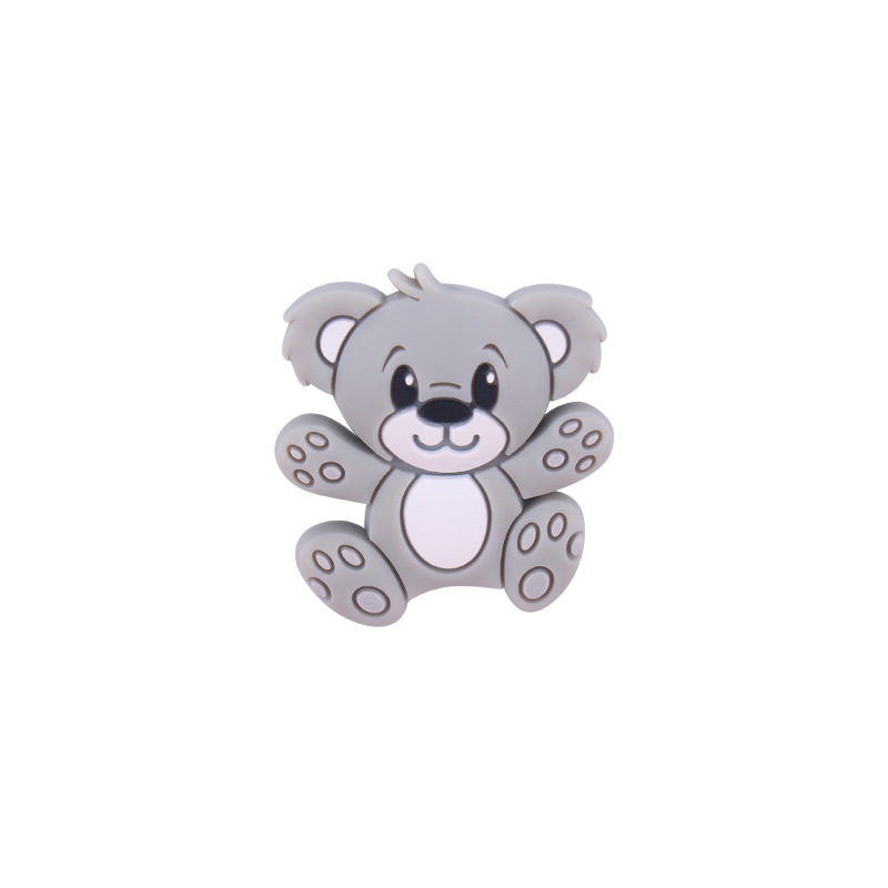 Bebé de dibujos animados animal silicona oso mordedor bebé DIY chupete cadena pulsera accesorios juguete