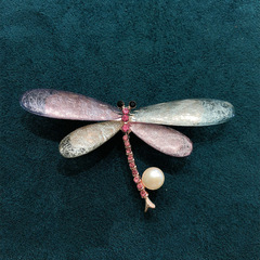 Stylish New Arrival Insect Brooches: Retro Freshwater Pearl Dragonfly Pins for Coats, Jackets, and Shawls—Perfect Anti-Exposure Accessories