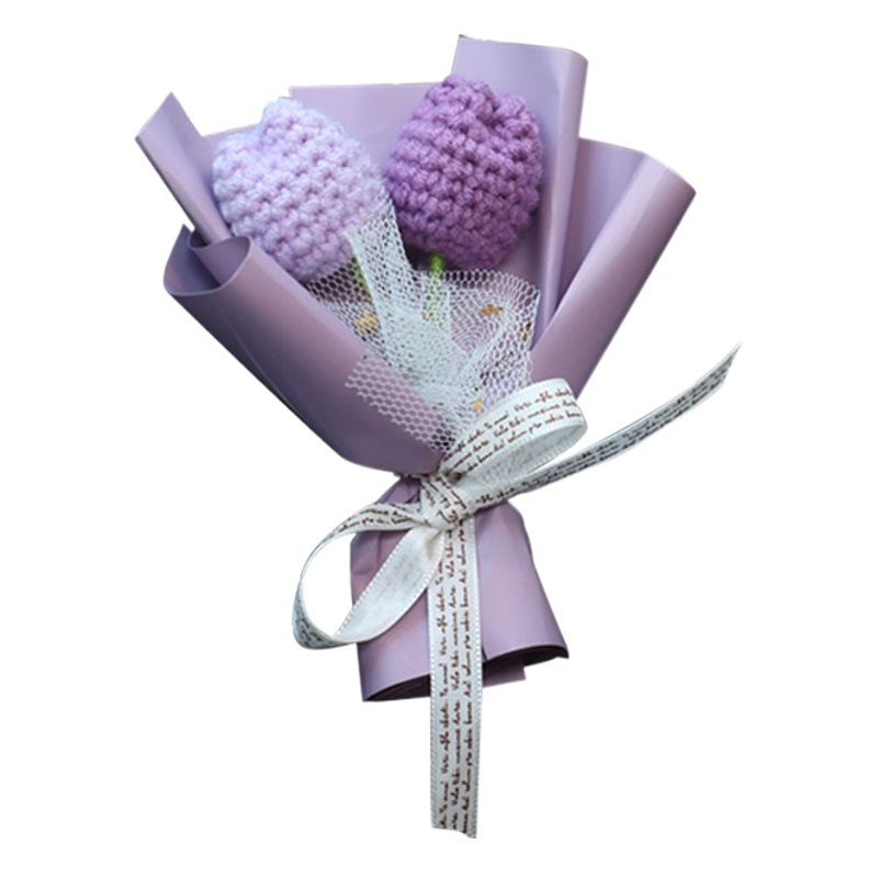 Ramo de punto flores falsas hojaldre ramos pequeños flores artificiales flores de lana temporada de graduación regalos accesorios de flores falsas al por mayor